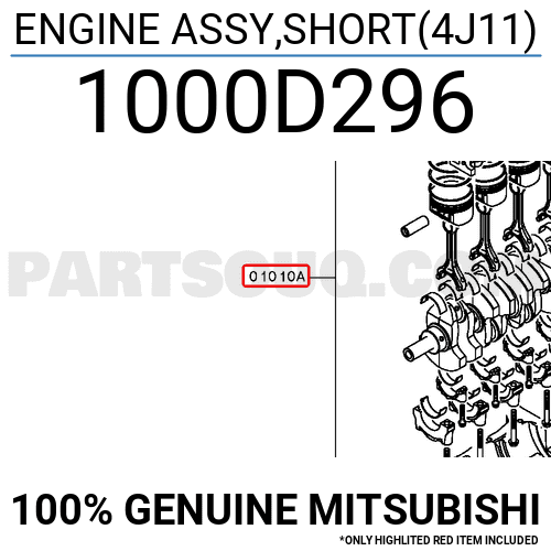 ENGINE ASSY SHORT 4J11 1000D296 Mitsubishi Parts PartSouq ENGINE ASSY SHORT 4J11 1000D296 Mitsubishi Parts PartSouq