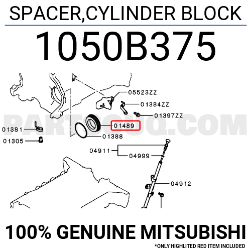 1050B375 Mitsubishi SPACER,CYLINDER BLOCK