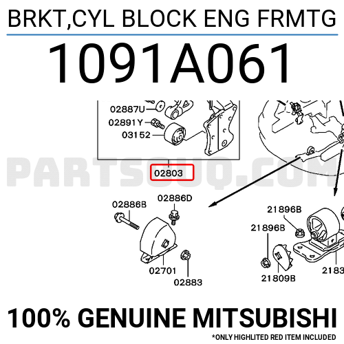 BRKT,CYL BLOCK ENG FRMTG 1091A061 | Mitsubishi Parts | PartSouq