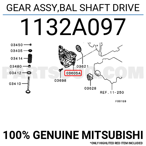 GEAR ASSY,BAL SHAFT DRIVE 1132A097 | Mitsubishi Parts | PartSouq