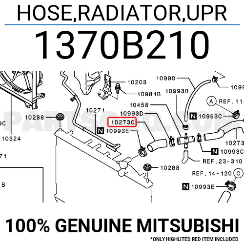 HOSE,RADIATOR,UPR 1370B210 | Mitsubishi Parts | PartSouq