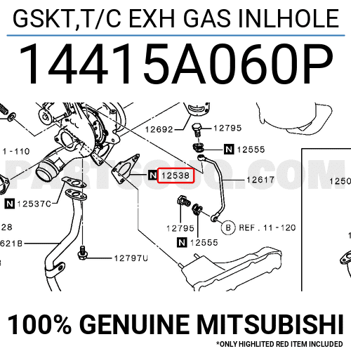 GSKT,T/C EXH GAS INLHOLE 14415A060P | Mitsubishi Parts | PartSouq