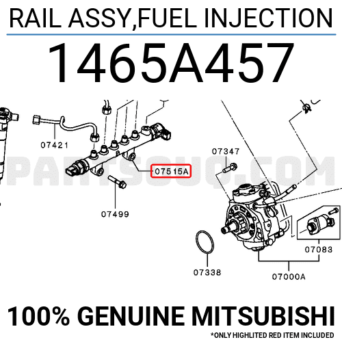 RAIL ASSY FUEL INJECTION 1465A457 Mitsubishi Parts PartSouq RAIL ASSY FUEL INJECTION 1465A457 Mitsubishi Parts PartSouq