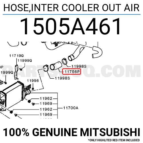 Hose Inter Cooler Out Air A Mitsubishi Parts Partsouq