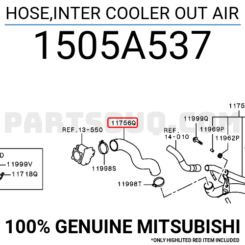 Hose Inter Cooler Out Air A Mitsubishi Parts Partsouq