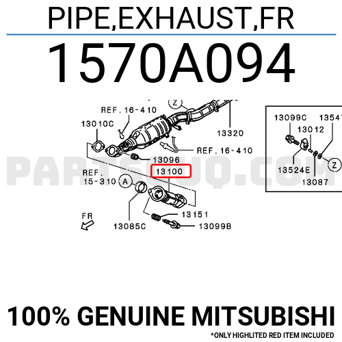 Genuine Chrysler 1570A094 Exhaust Pipe 