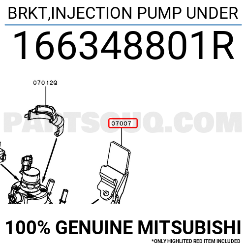 BRKT,INJECTION PUMP UNDER 166348801R | Mitsubishi Parts | PartSouq