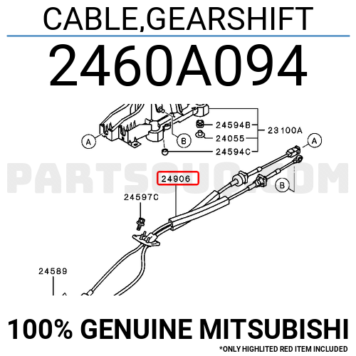 車部品(様)専用 CABLE,GEARSHIFT 2460A094 | Mitsubishi Parts | PartSouq