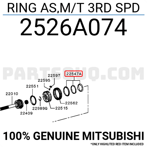 RING AS,M/T 3RD SPD 2526A074 | Mitsubishi Parts | PartSouq