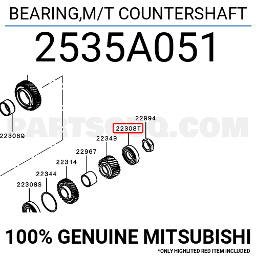 BEARING,M/T COUNTERSHAFT 2535A051 | Mitsubishi Parts | PartSouq