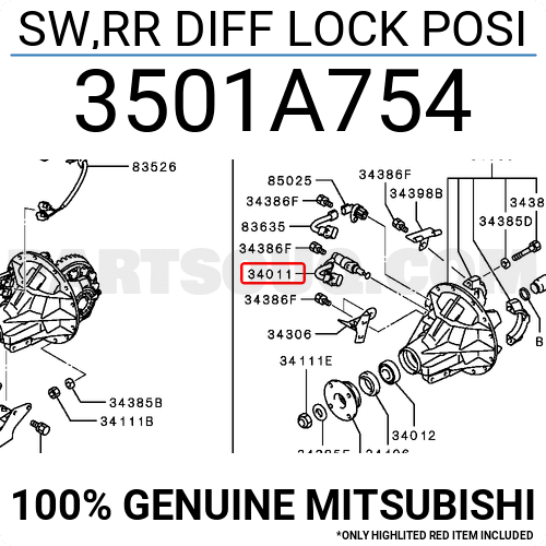 SW,RR DIFF LOCK POSI 3501A754 Mitsubishi Parts PartSouq