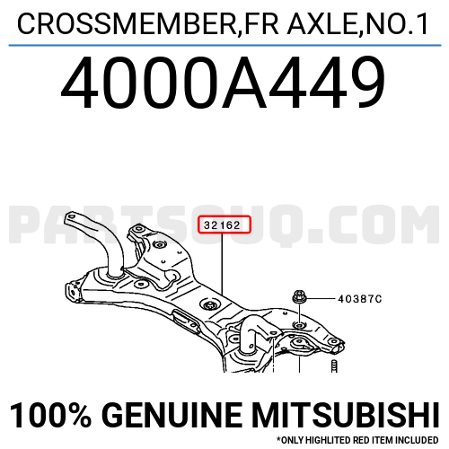 CROSSMEMBER,FR AXLE,NO.1 4000A449 | Mitsubishi Parts | PartSouq