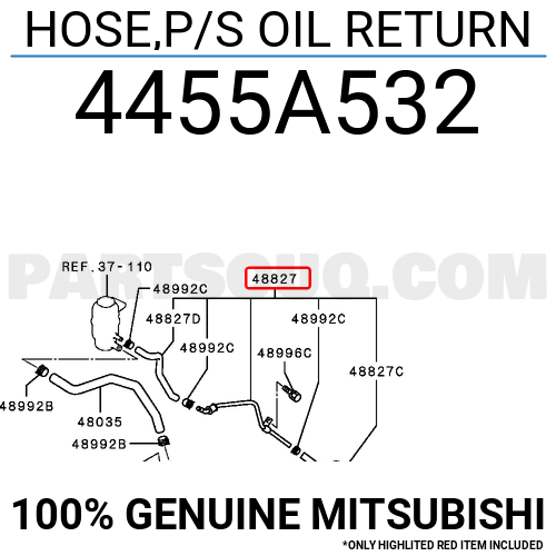 HOSE,P/S OIL RETURN 4455A532 | Mitsubishi Parts | PartSouq