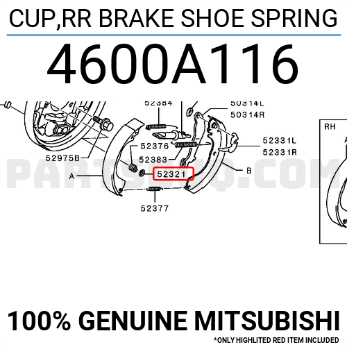 CUP,RR BRAKE SHOE SPRING 4600A116 | Mitsubishi Parts | PartSouq