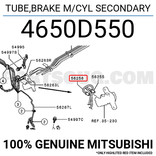 TUBE,BRAKE M/CYL SECONDARY 4650D550 | Mitsubishi Parts | PartSouq