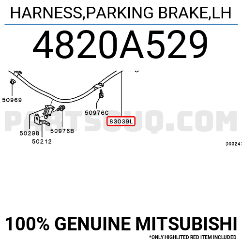 HARNESS,PARKING BRAKE,LH 4820A529 | Mitsubishi Parts | PartSouq