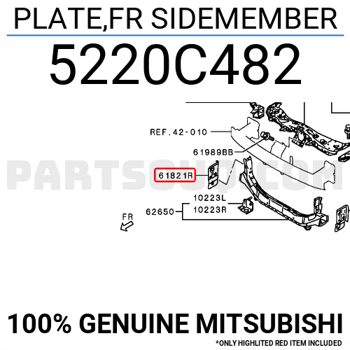 PLATE,FR SIDEMEMBER 5220C482 | Mitsubishi Parts | PartSouq