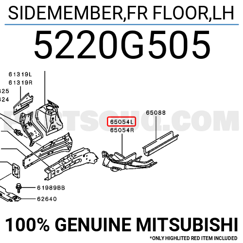 SIDEMEMBER,FR FLOOR,LH 5220G505 | Mitsubishi Parts | PartSouq