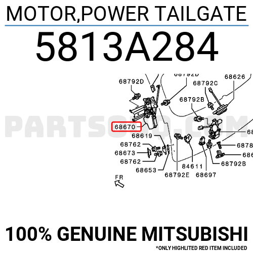 MOTOR,POWER TAILGATE 5813A284 | Mitsubishi Parts | PartSouq