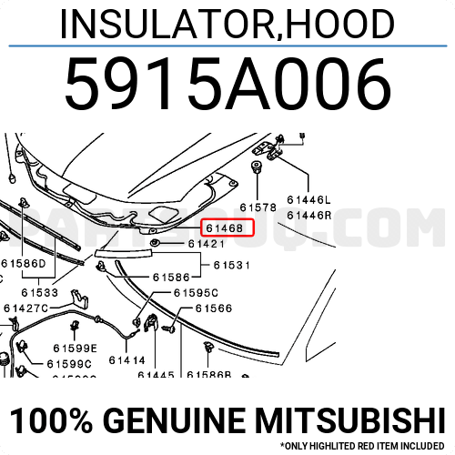 INSULATOR,HOOD 5915A006 | Mitsubishi Parts | PartSouq