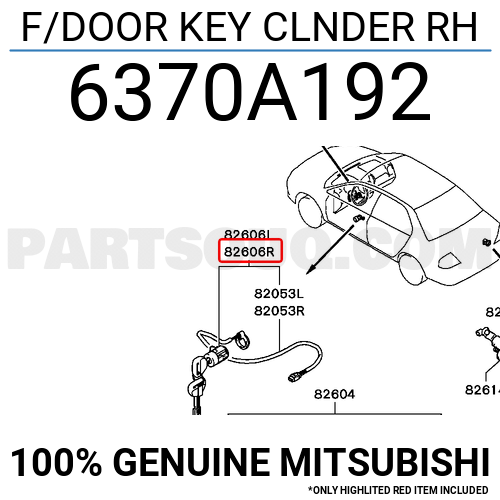 F/DOOR KEY CLNDER RH 6370A192 Mitsubishi Parts PartSouq
