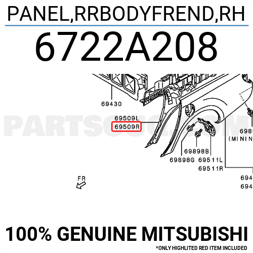 PANEL,RRBODYFREND,RH 6722A208 | Mitsubishi Parts | PartSouq