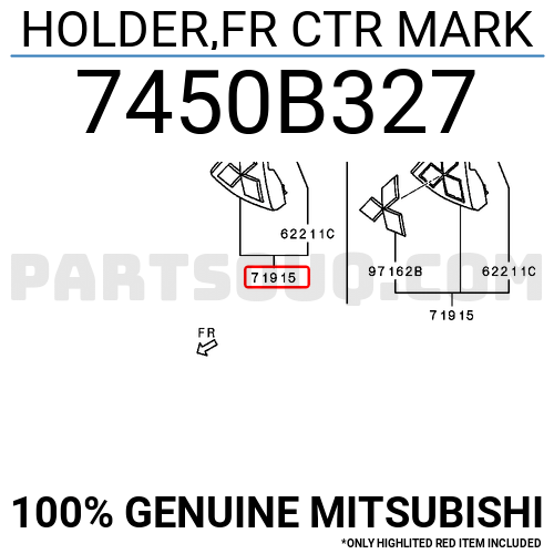 7450B327 Mitsubishi HOLDER,FR CTR MARK