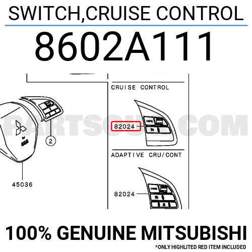 SWITCH,CRUISE CONTROL 8602A111 Mitsubishi Parts PartSouq
