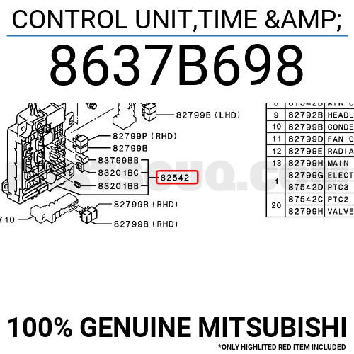 CONTROL UNIT,TIME & 8637B698 | Mitsubishi Parts | PartSouq