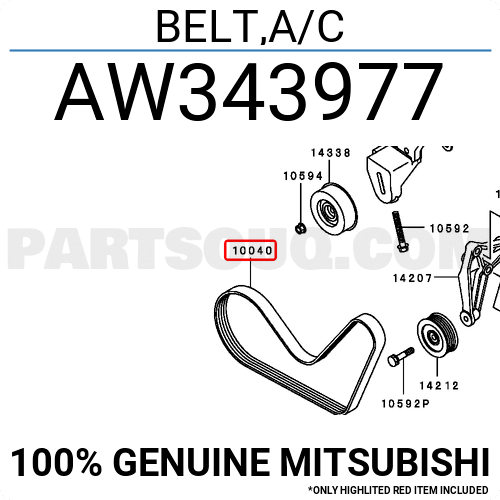 BELT,A/C AW343977 | Mitsubishi Parts | PartSouq