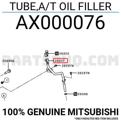 TUBE,A/T OIL FILLER AX000076 | Mitsubishi Parts | PartSouq
