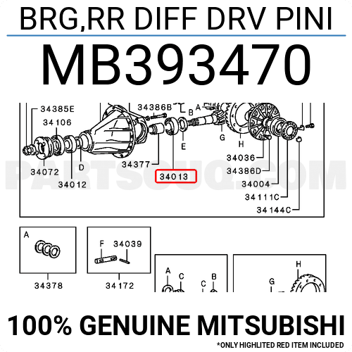 BRG,RR DIFF DRV PINI MB393470 | Mitsubishi Parts | PartSouq