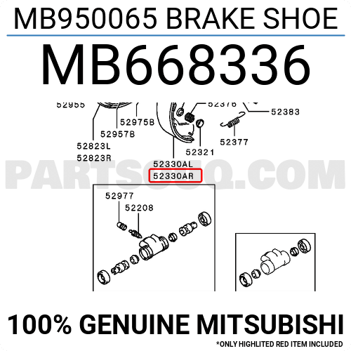 MB950065 SHOE SET,RR BRAKE 