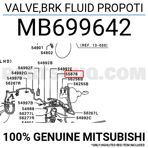 VALVE,BRK FLUID PROPOTI MB699642 | Mitsubishi Parts | PartSouq