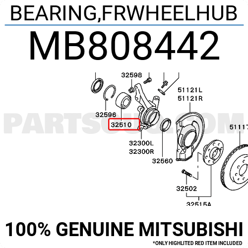 超安い Mitsubishi | MB808442 BEARING,FRWHEELHUB Parts PartSouq | アクセサリー