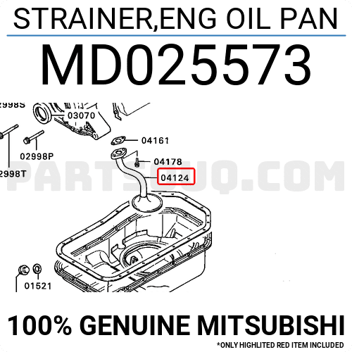 STRAINER,ENG OIL PAN MD025573 | Mitsubishi Parts | PartSouq