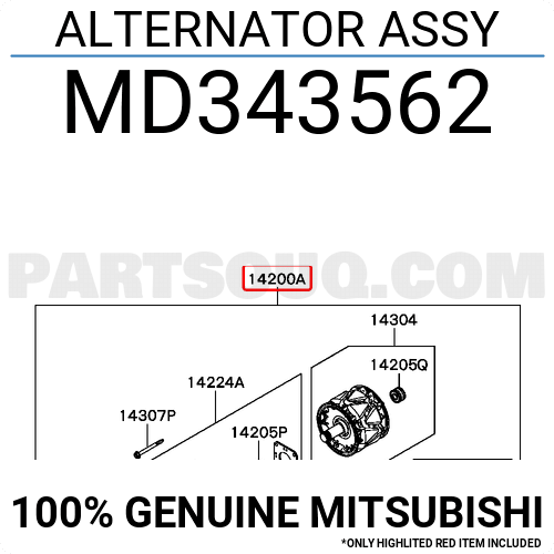 ALTERNATOR ASSY MD343562 | Mitsubishi Parts | PartSouq