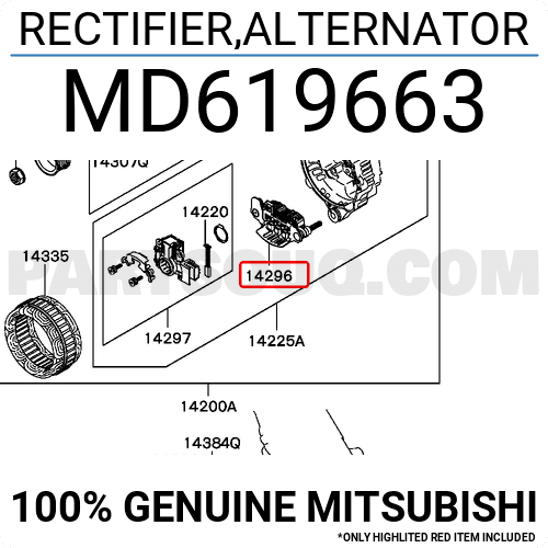 RECTIFIER,ALTERNATOR MD619663 | Mitsubishi Parts | PartSouq