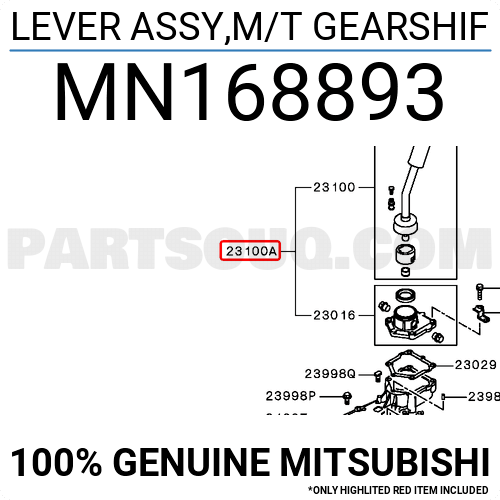 MN168893 Mitsubishi LEVER ASSY,M/T GEARSHIF