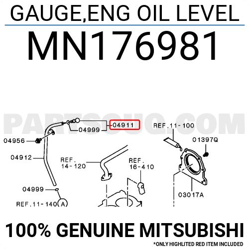 GAUGE,ENG OIL LEVEL MN176981 | Mitsubishi Parts | PartSouq