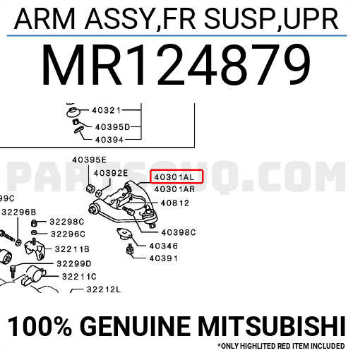 ARM ASSY,FR SUSP,UPR MR124879 | Mitsubishi Parts | PartSouq