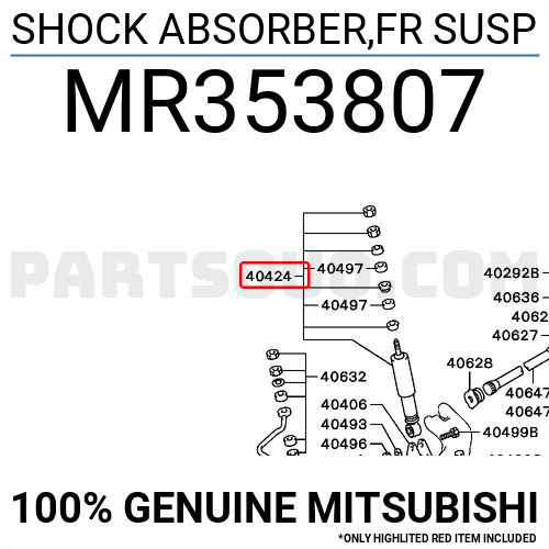 MR353807 Mitsubishi SHOCK ABSORBER,FR SUSP