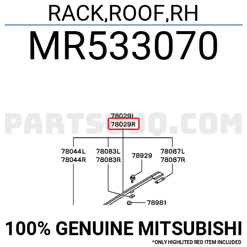 RACK,ROOF,RH MR533070 | Mitsubishi Parts | PartSouq