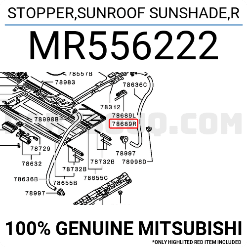 は STOPPER,SUNROOF SUNSHADE,R MR556222 | Mitsubishi Parts | PartSouq