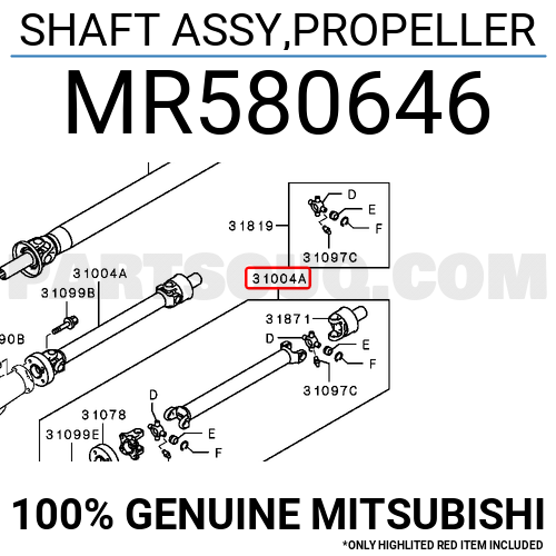 ✮専用 SHAFT ASSY,PROPELLER MR580646 | Mitsubishi Parts | PartSouq