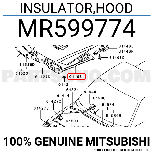 INSULATOR,HOOD MR599774 | Mitsubishi Parts | PartSouq