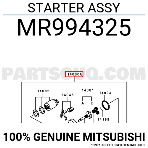 STARTER ASSY MR994325 | Mitsubishi Parts | PartSouq