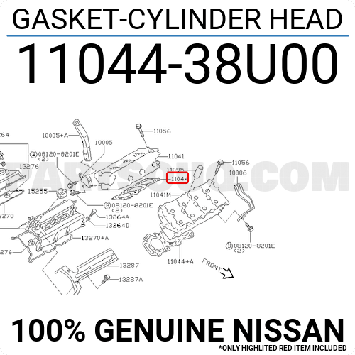 1104438U02 Genuine Nissan GASKET-CYLINDER HEAD 11044-38U02 