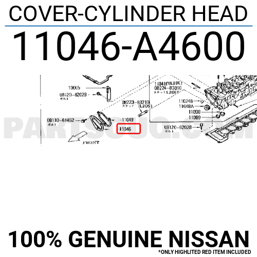 Genuine Nissan Cover-Head 11046-A4600 