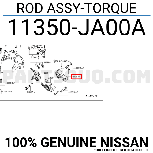 ROD ASSY-TORQUE 11350ZX60A | Nissan Parts | PartSouq